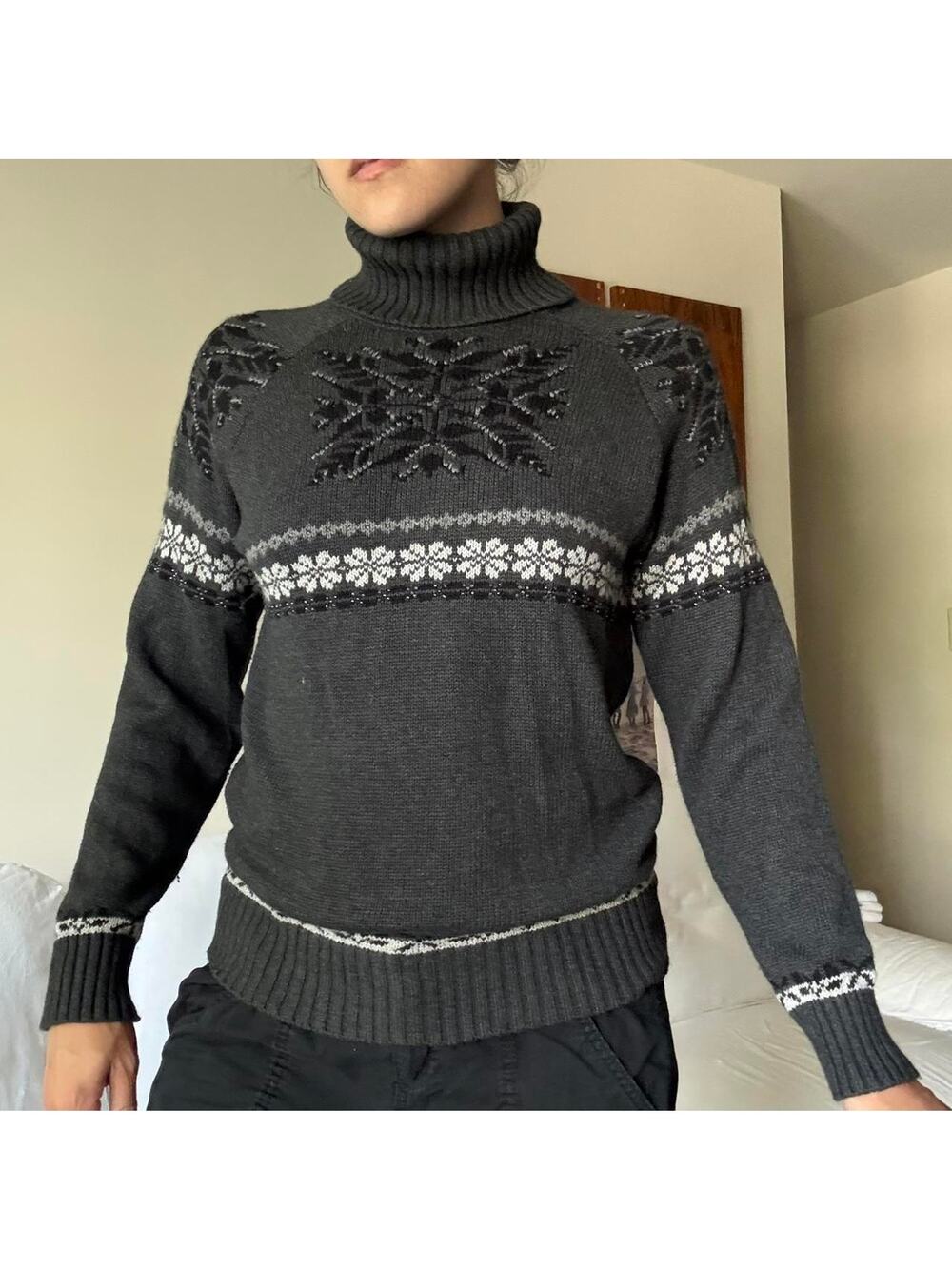 Grey black snowflake winter